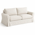 2-Sitzer-Sofa in Creme mit Textilbezug, 190 × 90 × 85 cm, Landhausstil