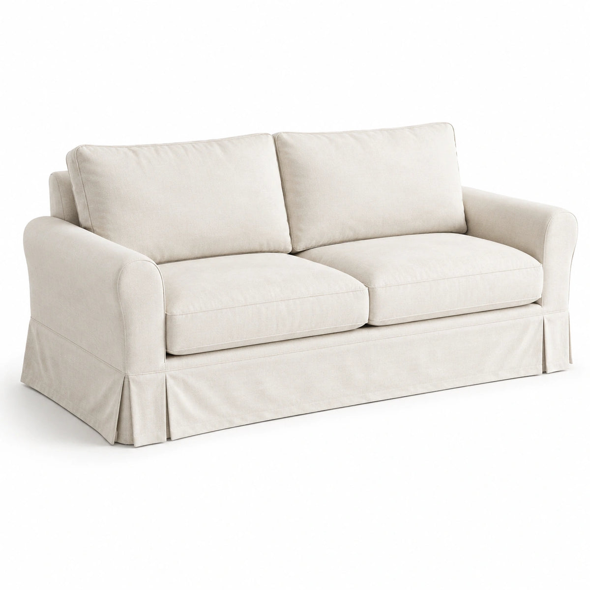 2-Sitzer-Sofa in Creme mit Textilbezug, 190 × 90 × 85 cm, Landhausstil